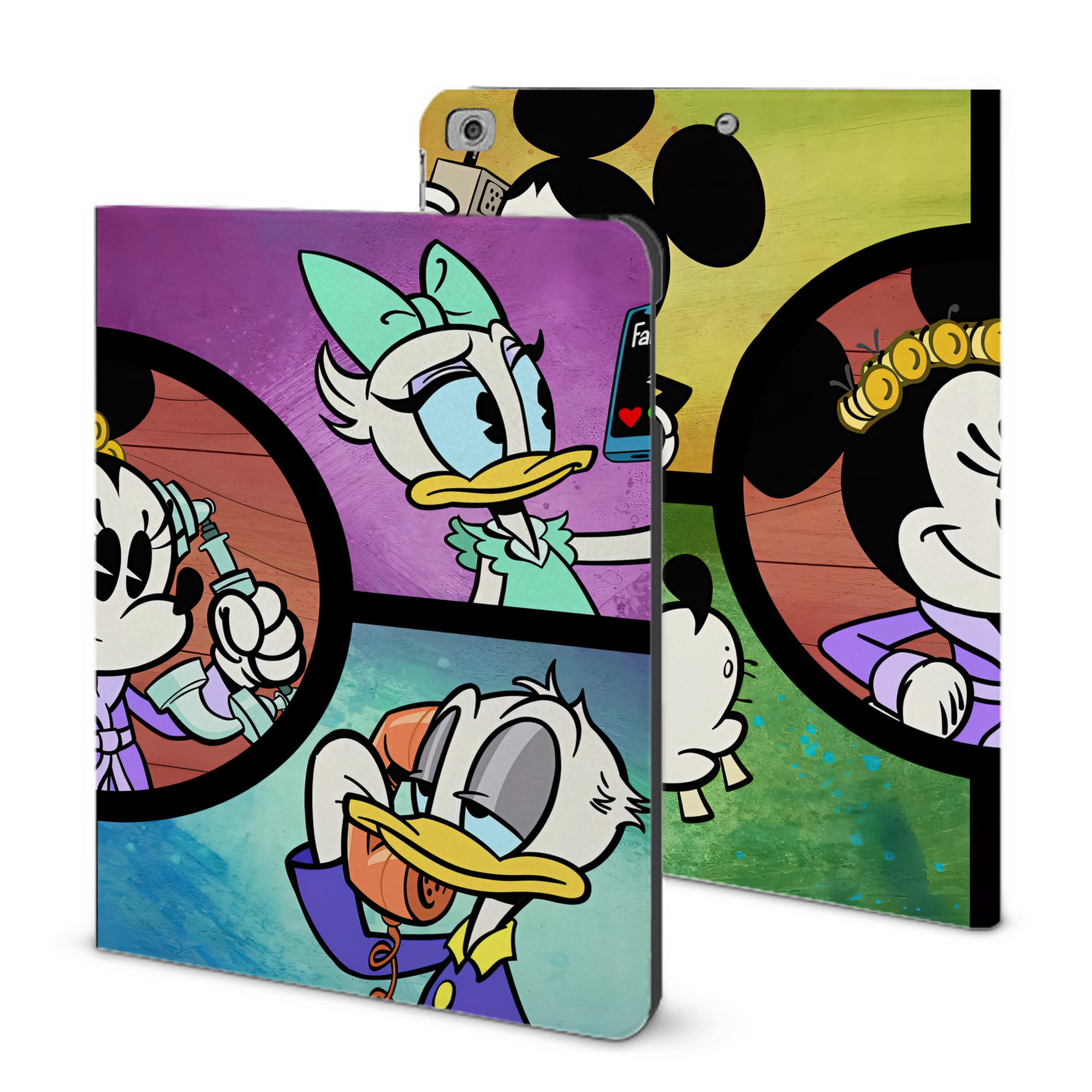 （画像用） ミッキーマウス Mickey Mouse IPad ケース ブック型 PUレザー TPU 耐衝撃 軽量 薄型 ペン収納なし 全面保護 IPad 各モデル対応